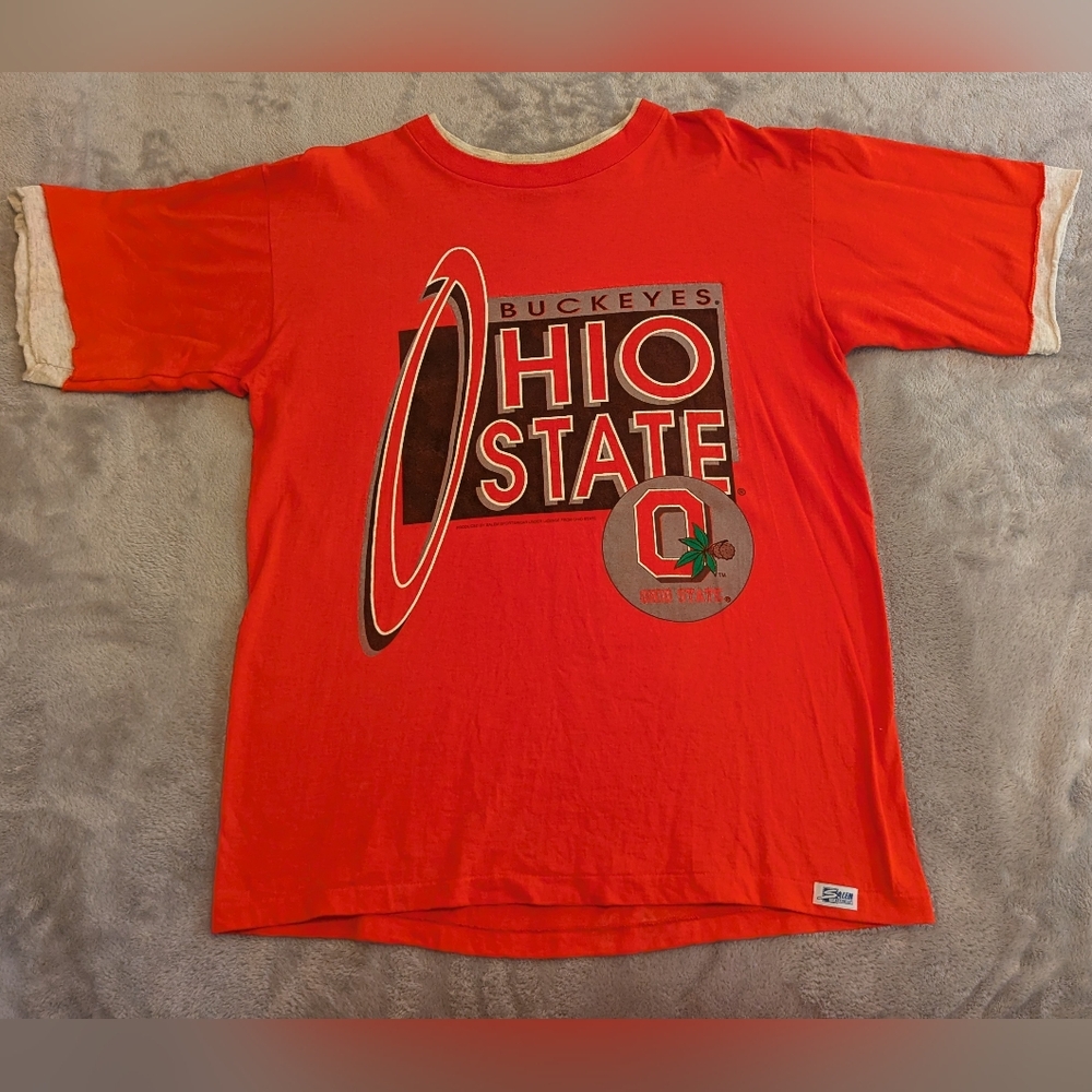 Vintage Ohio State Buckeyes Salem T-shirt Size Large Short Sleeve OSU Cotton